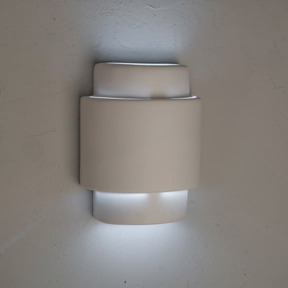 Luxury Lighting Fasciato 13.5" High Ceramic Outdoor Wall Light, Paintable White Bisque, LED Bulb Included