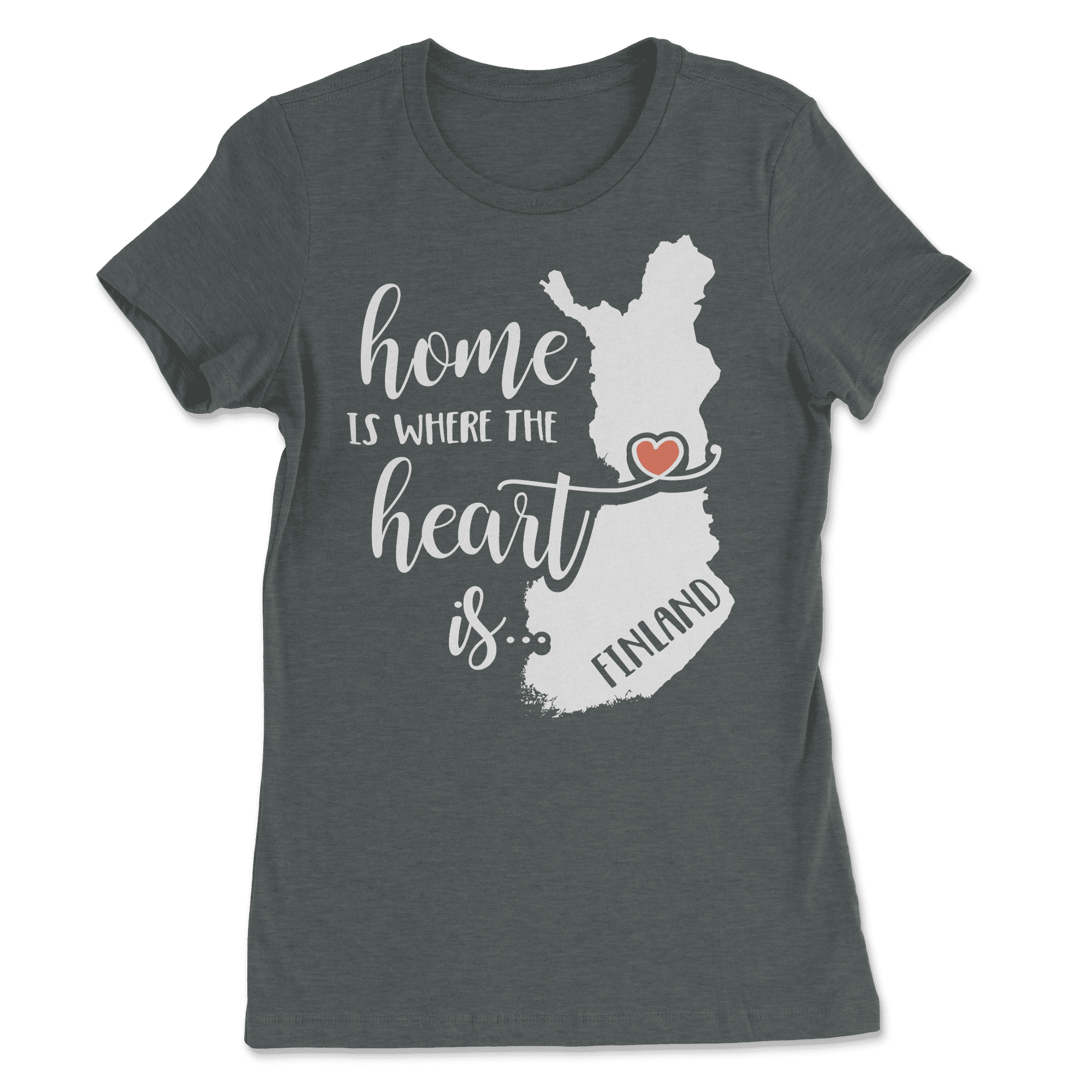 Balehval Vanære frost Finland T-Shirt - Home is Where the Heart Is! - Walmart.com