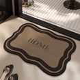thumbnail image 3 of OCCOA Wavy Edges Diatomaceous Earth Bath Mat, Quick Absorb Non-Slip Shower Rug, Soft Neutral Brown Entry Mat for Bathroom Floor Holiday Home, Multicolor, 3 of 6
