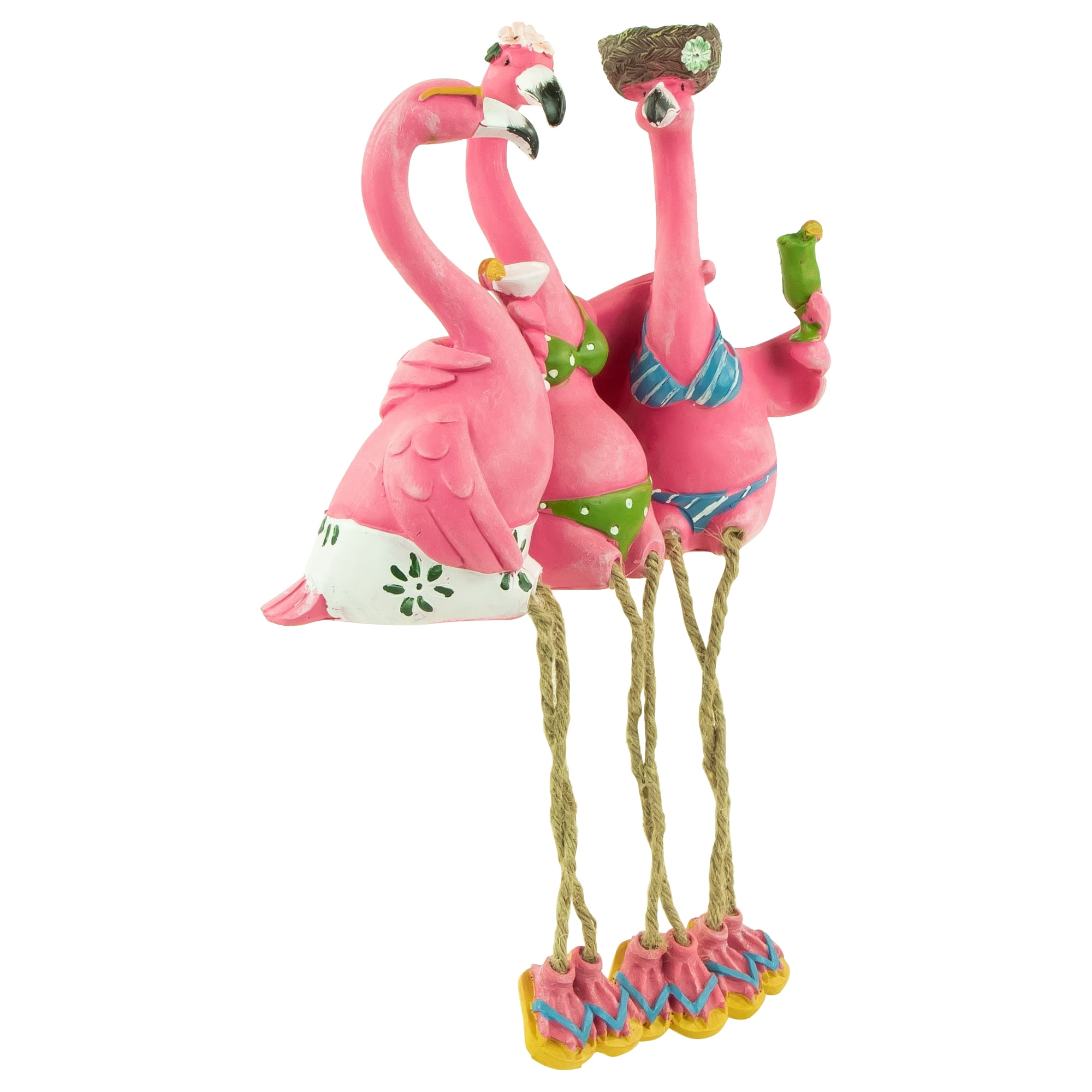 13" The Three Amigos Flamingo Outdoor Garden Statue