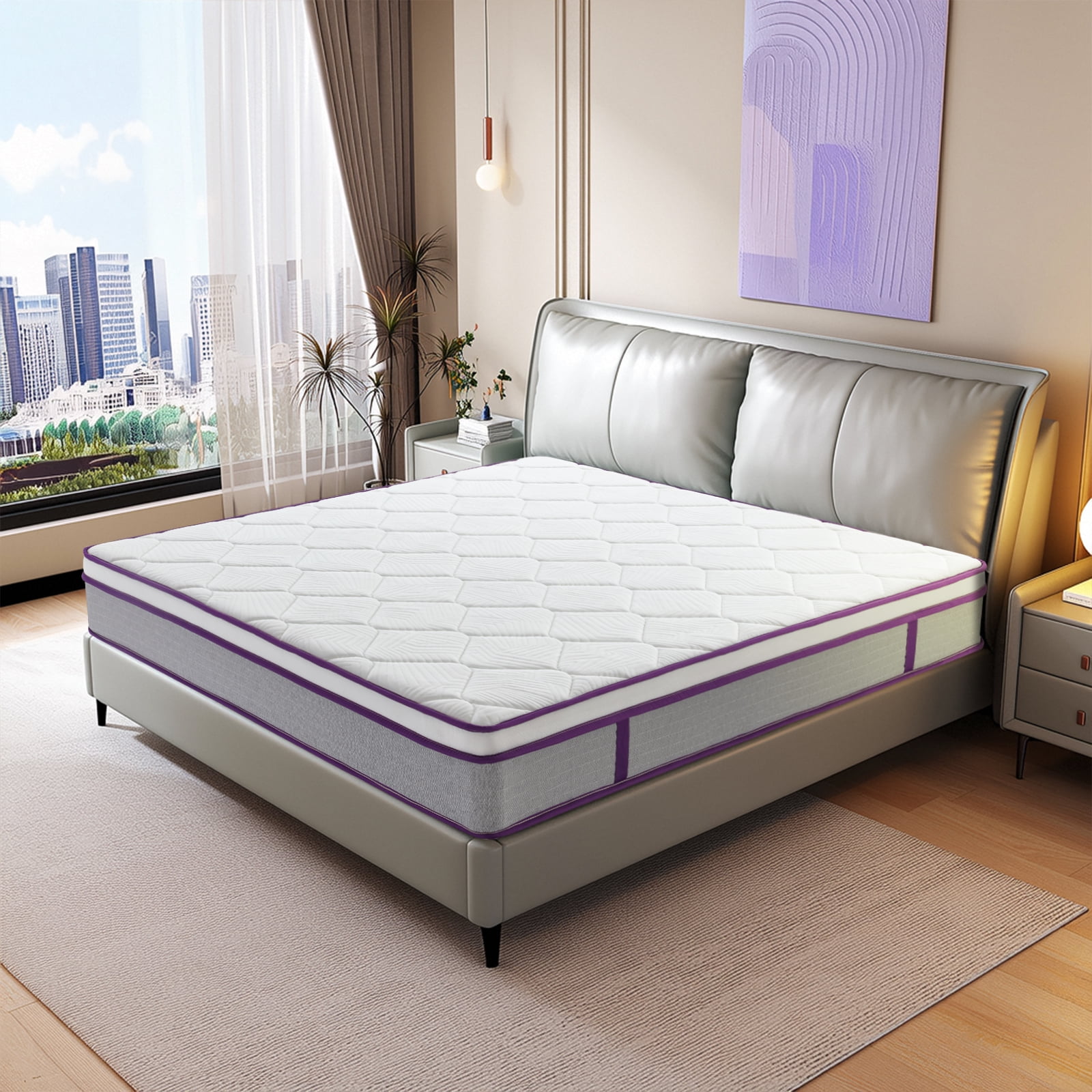 BMMB 12 Inch Queen Size Bedroom Mattress Combination Of Heavy Duty Pocket Coils Spring And Memory Foam Mattress Fully Supportive Great Balance