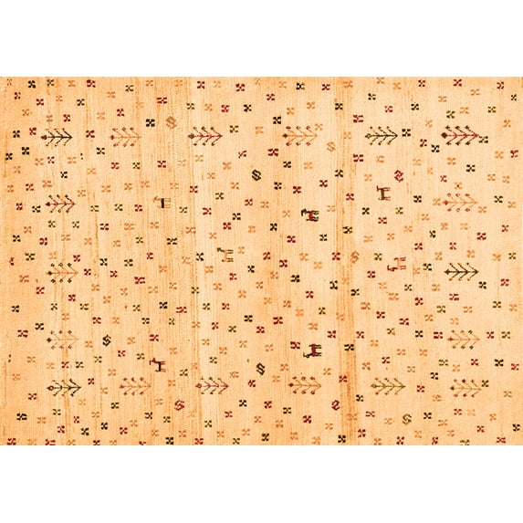 Ahgly Company Indoor Rectangle Solid Orange Modern Area Rugs, 6' x 9'