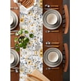 thumbnail image 2 of Yellow Floral Spring Table Runner 36 Inches, Elegant Gray Summer Botanical Bed Runner Dresser Scarves Tabletop for Indoor Outdoor Parties/Ceremony/Banquet, 13"x 36", 2 of 8