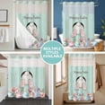 thumbnail image 5 of No Hook Shower Curtain with Snap in Liner, Easter Rabbit Butt Colorful Egg Waterproof Bath Curtain Double Layers with See Through Top Window, Rustic Flower Retro Wood Board Shower Curtains 60x72in, 5 of 9