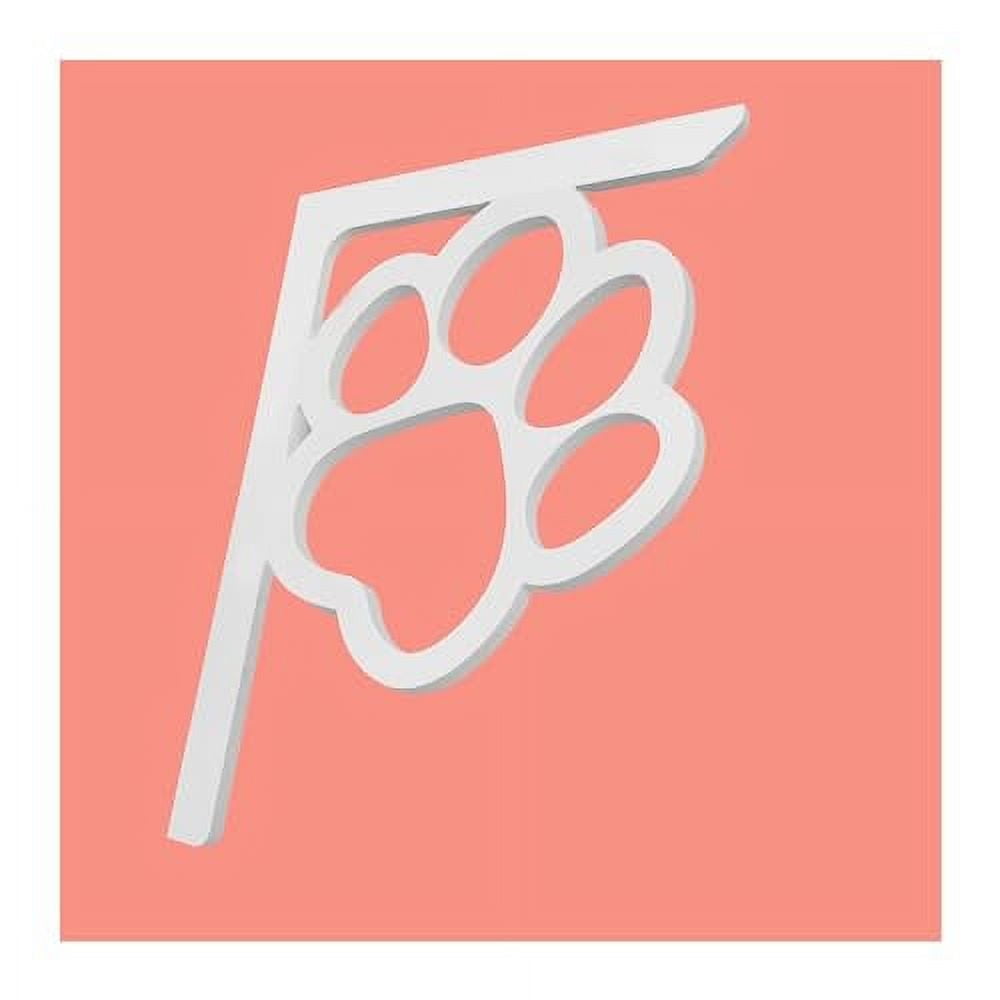 JennyGems Paw Print White PVC Mailbox Bracket and Porch Decor, Rust Resistant, 16 Inch, Made in USA