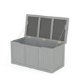 thumbnail image 3 of 67 Gallon Outdoor Wooden Deck Box Solid Wood Storage Box Seat & Table Top for Patio Furniture Cushions, Pool Toys & Garden Tools, 3 of 9