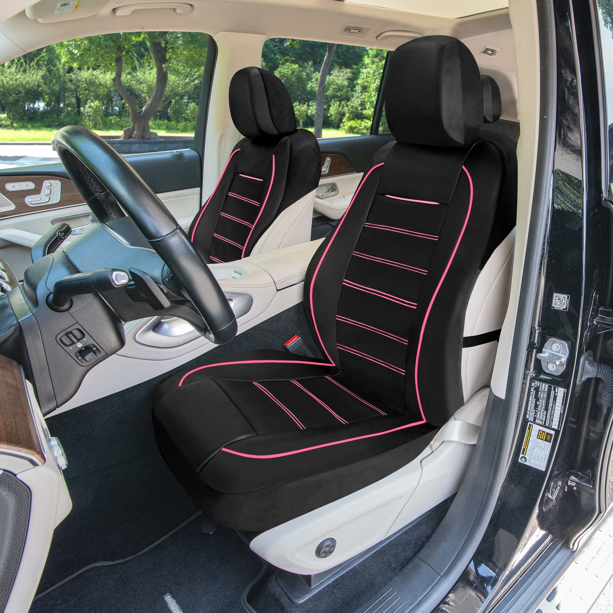 Universal Fit Car Seat Cover – Full Set of Automotive Car Seat Covers, Premier Leatherette Seat Covers, Water-resistant Seat Protector for Cars, Trucks, SUVs and Vans