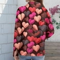 thumbnail image 4 of Dwralegc Valentine Shirts Women Collared Lapel Collar Blouses Loose Plus Heart Graphic Tops Casual Plus Size Valentine Shirts Brown 2XL, 4 of 5