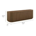 thumbnail image 3 of Fortitude 75" Curved Sideboard Storage Cabinet in Walnut, 3 of 10