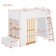 thumbnail image 3 of Twin Size Kids Loft Bed with Shelves, Wooden High Profile Teens Storage Bed Frame with Ladder and Removable Large Drawer, 3 of 11