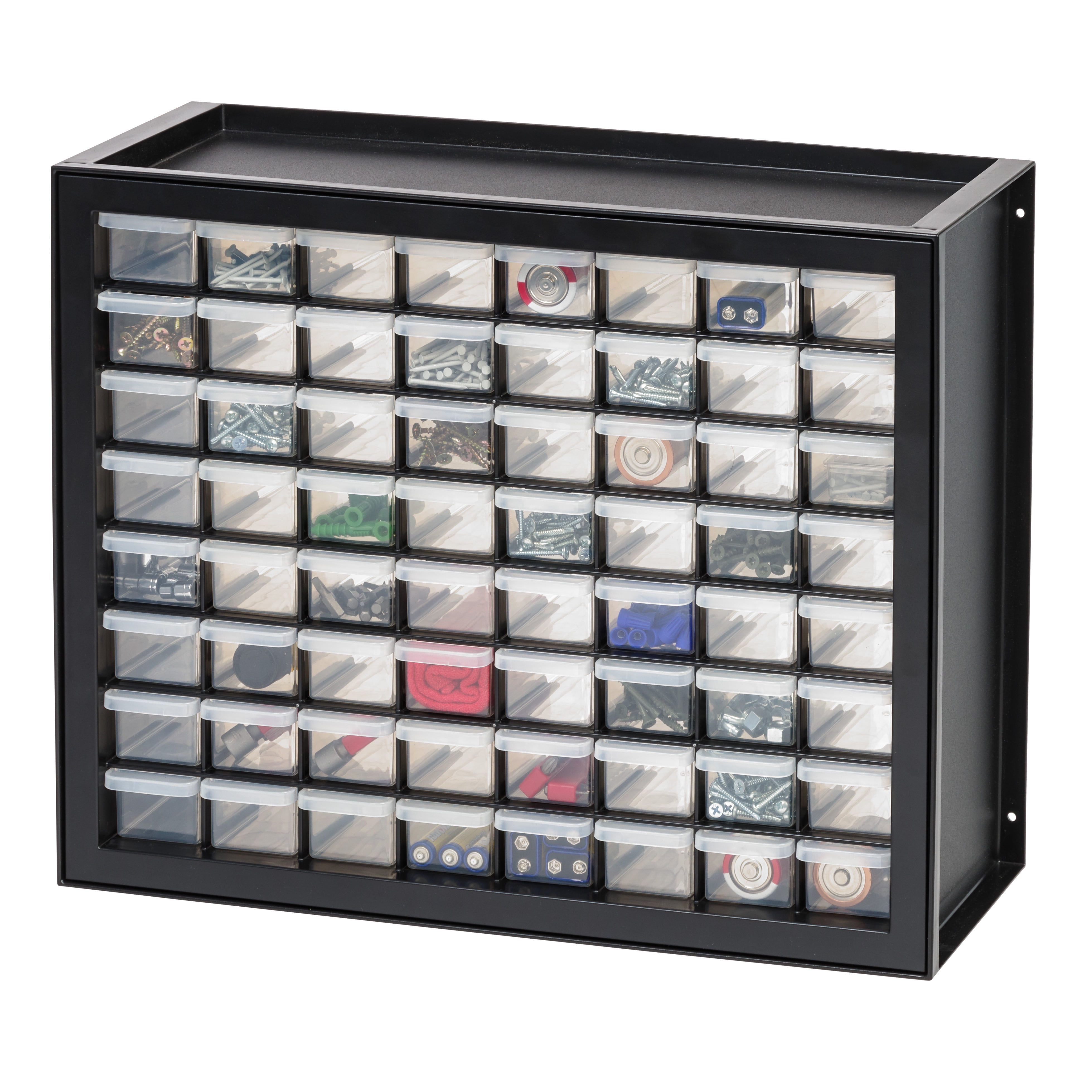 IRIS 64 Drawer Stackable Storage Cabinet for Hardware Parts Crafts, Black Small Brick Organizer Utility Chest