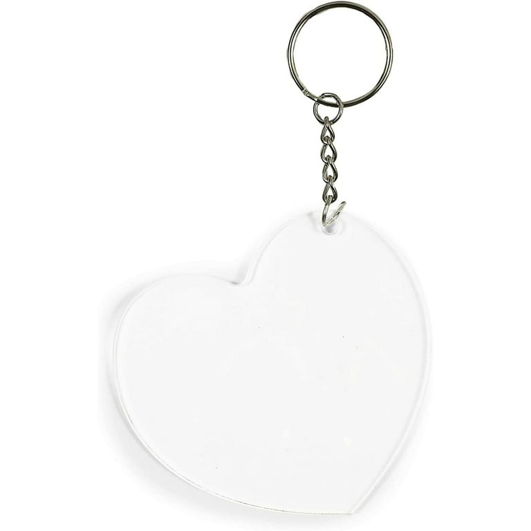 Blank Acrylic single heart keychain or magnet