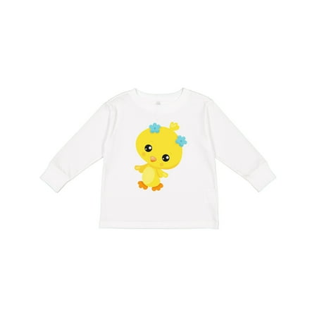 

Inktastic Cute Chicken Baby Chicken Chick Flowers Gift Toddler Toddler Girl Long Sleeve T-Shirt