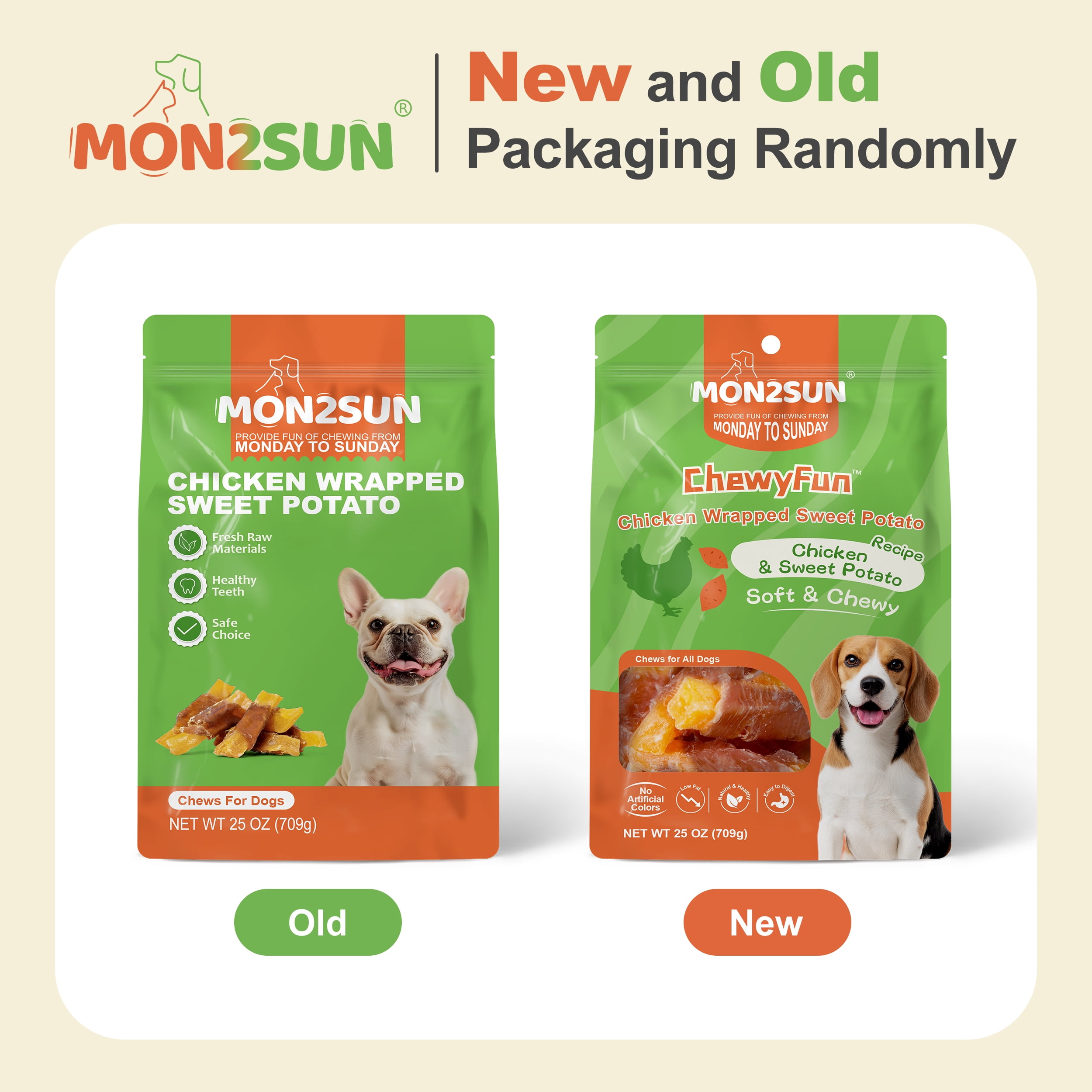 MON2SUN Chicken Wrapped Sweet Potato Small Dog Treats, 25 oz