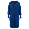 thumbnail image 6 of Perfectbot Women's Maxi Hooded Sweatshirt Coat, Oversized Side Slits Full Zip Jacket Fall Casual Outerwear, 6 of 6