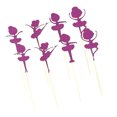 thumbnail image 6 of Worgeous Purple Ballet Girl Cupcake Toppers for Birthday Cake Decoration Bridal Shower Party Supplies Paper 8PCS, 6 of 8