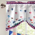 thumbnail image 5 of 4th of July Tie Up Valance for Windows Patriotic Love Heat Curtains Valances Window Treatments Red Blue Wildflower Balloon Curtains for Kitchen Living Room Bedroom Independence Day 54x18 Inch, 5 of 9