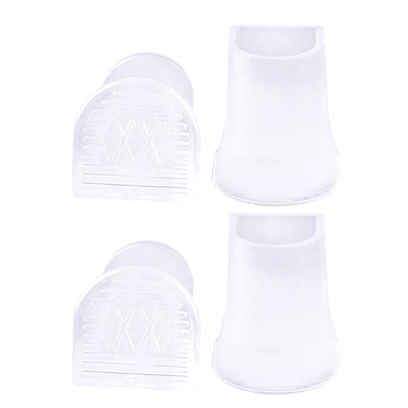 Women's Shoe Heel Protectors, 2-Pairs Clear TPU Anti-Slip Covers, Noise Reducing Tips for Dress Shoes