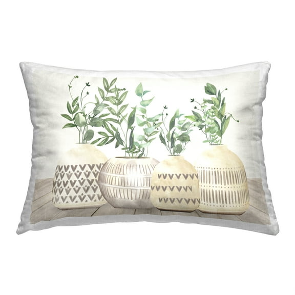 Stupell Industries Potted Herbs Still Life Decorative Printed Throw Pillow, 14 x 20