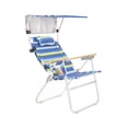 thumbnail image 5 of Heavy Duty Tall Beach Chair with Canopy Shade for Adults, 17" High Off Ground, 4-Position Reclining, Insulated Cooler & Storage Pouch, Bamboo-Finish Arms, 300 lb Capacity, 5 of 9