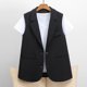 thumbnail image 2 of 2102 traje chaleco Top primavera mujer Casual moda chaquetas sin mangas bolsillo fino todo-fósforo coreano elegante fresco OfOffice ropa nueva, 2 of 5