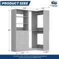 thumbnail image 4 of Homieasy 4.4FT Walk-in Corner Closet System with 4 Drawers, 2 Hanging Rods and Shelves, Gray, 4 of 8
