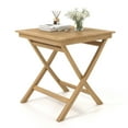 thumbnail image 1 of Gymax 27.5'' Bistro Table w/ Slatted Tabletop Sturdy Wood Frame & Thickened Top Patio, 1 of 6