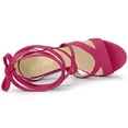 thumbnail image 4 of BLISSFUL STEP Sandales à Talons Hauts Épais à Plateforme à Lacets pour Femmes Rose Vif (Taille 10,5), 4 of 6