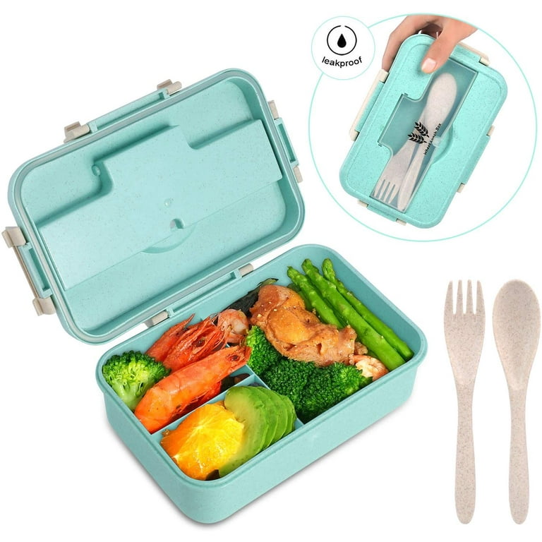 Silicone Bento Lunch Box- 3 Leakproof Compartments- Khaki
