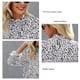 thumbnail image 4 of Printed Tops Skin Friendly Soft Frill Trim Stand Collar Keyhole Back Elegant Fashionable 3/4 Sleeve Shirt  for Office Work ANGGREK Otros, 4 of 6