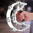 thumbnail image 5 of Tebru Double Row Jingles Handbell Tambourine Percussion Musical Instrument, Jingles Tambourine, Double Jingles Tambourine, 5 of 8
