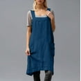 thumbnail image 2 of shoper Pinafore Cross Back Apron for Women with Pockets Smock for Work Gardening Cooking Painting Baking Dark Blue XXXXL, 2 of 4