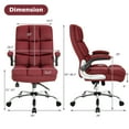 thumbnail image 2 of Gymax Chaise de Bureau Grande et Haute Dossier Réglable Pivotante avec Accoudoirs Rabattables, Rouge (Ensemble de 1), 2 of 10