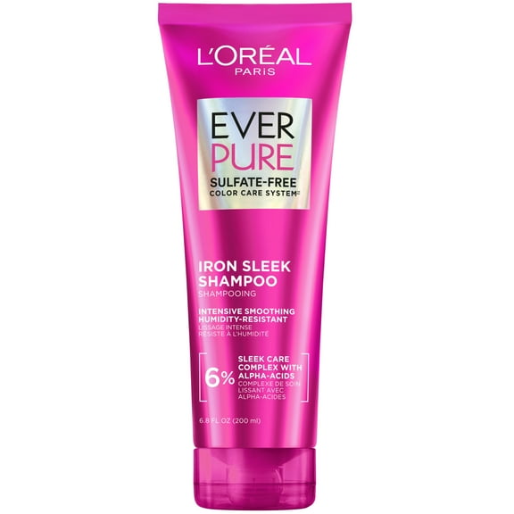 L'Oreal Paris EverPure Sulfate Free Iron Sleek Smoothing Shampoo, 6.8 fl oz