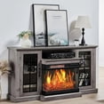 thumbnail image 3 of Fireplace TV Stand 59" Media Entertainment Center with Farmhouse Glass Door Storage Cabinet, TV Console Table for TVs up to 65" My Lux Decor Round, 3 of 9