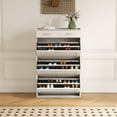 thumbnail image 2 of Solid Wood Shoe Cabinet, Three Layers, Flip Bucket Shoe Storage Cabinet, Simple and Generous for A Variety of Home Styles, 2 of 8