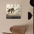 thumbnail image 4 of 14 Inch Wall Clock Battery Operated Square Clock Decorative for Office, Kitchen, Outdoor, Living Room，Elephant Walking on Rope Creative, 4 of 4