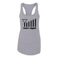 thumbnail image 2 of Love's Signal Love Language Couple Valentine's Day Ladies Racerback Tank Top, Heather Grey, Small, 2 of 3