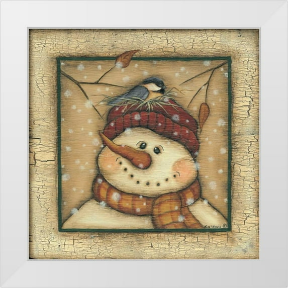 Lewis, Kim 20x20 White Modern Wood Framed Museum Art Print Titled - Snowman II