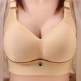 thumbnail image 4 of Bigersell Womens Full-Coverage Wireless Bras Women Push up Bras No Underwire Breathable Comfortable Strap V-Neck Padded Bralette Hook and Eye Closure Female Wire-Free Bra Style-R11 Yellow M, 4 of 4