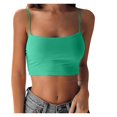 thumbnail image 2 of WNEGSTG Women Fashion Party Soild Color Spaghetti Strap Cami Tank Sleeveless Tunic Tank Tops Green, 2 of 6