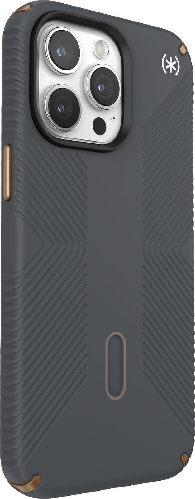 Speck iPhone 15 Pro Max Case-Presidio2 Grip-ClickLock-MagSafe-6.7 Inch Phone Case-Charcoal Grey/Cool Bronze/White