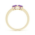 thumbnail image 2 of ANGARA Natural Two Stone Trillion Amethyst Bow Tie Ring in 14K Yellow Gold for Women (Size-5mm) | February Birthstone, Birthday, Anniversary, Jewelry Gift for Women | Natural Amethyst Ring, 2 of 8