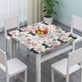 thumbnail image 3 of Husky Dog Flower Floral Square Fitted Tablecloth with Elastic Edge,Square Table Cover,Washable Elastic Table Cover for Home Kitchen Party Decor 34"x34", 3 of 6