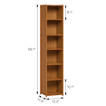 thumbnail image 2 of MoNiBloom Bamboo 6 Shelves Modern Bookcase, Free Standing Books Display Bookshelf, Brown, for Home, 2 of 10
