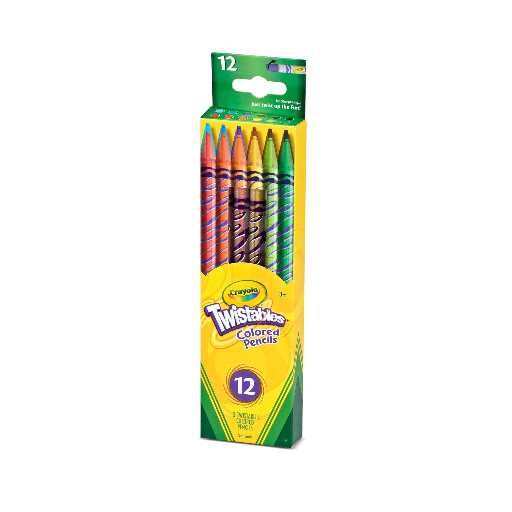 Crayola Twistable Colored Pencils, 12 Ct, Back to School Supplies, Arts and Crafts, Classroom Essentials for Teachers and Kids, Ages 3+