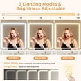 thumbnail image 7 of Corner Vanity Desk Set with Tri-Fold Mirror and Lights,with Storage Stool, Makeup Vanities with Drawers &Charging Station, 3 Light Settings,Home&nbsp;Furniture for Girls Bedroom Decor,White Dresser, 7 of 7
