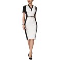 thumbnail image 3 of INSPIRE CHIC Women's Sheath Dress Contrast Color  Pencil Dresses L White Black, 3 of 6