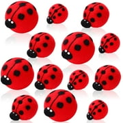 Hahafelt 12 Pcs Ladybug Decor Felt Ladybugs Tiered Tray Table Centerpiece Sign 3D Fake Lady Bugs Live for Garden Wall Art Decor Ladybug Farmhouse Rustic Party Holiday Kitchen Home Decoration ALT1