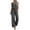 Gray, variant on Women's Jumpsuit All Season wide leg drawstring waist with pockets soft fabric lightweight and breathable fabric Brown M